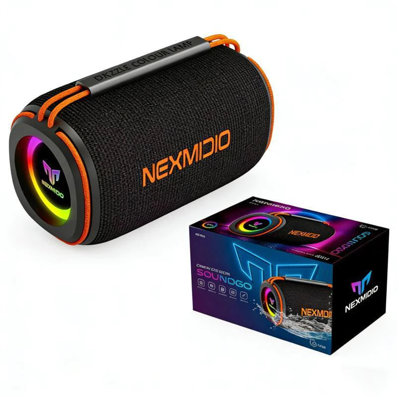 🎵 CAIXA DE SOM BLUETOOTH PORTÁTIL MD-B01 — SOM POTENTE + RGB + RESISTENTE À ÁGUA! 🔥