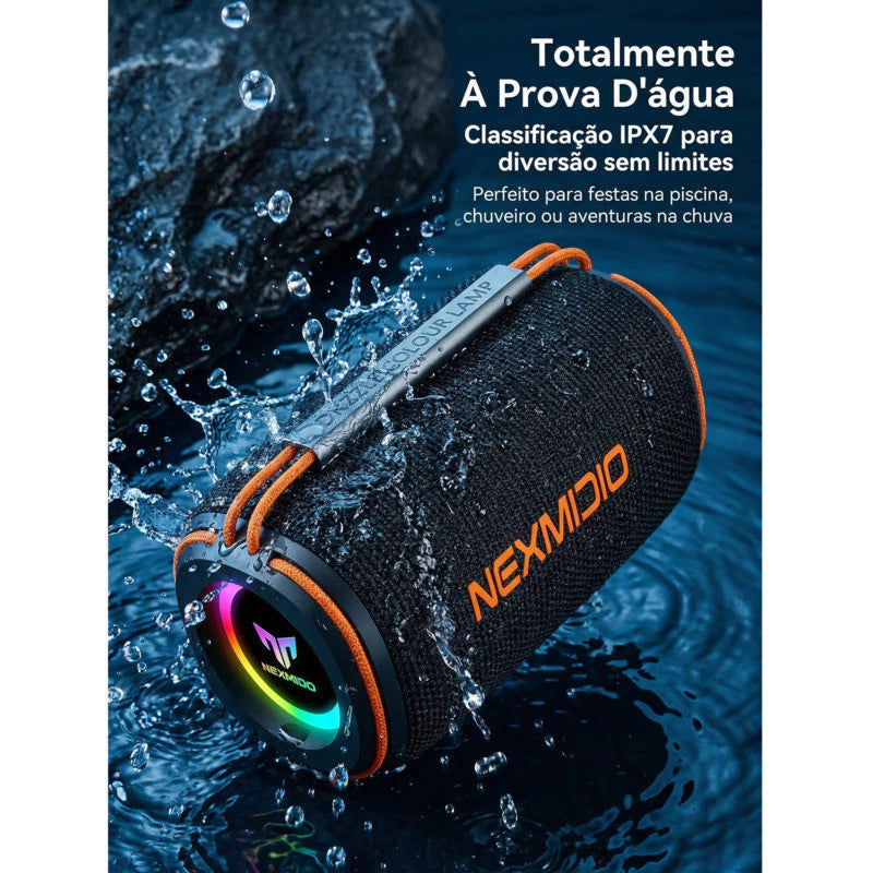 🎵 CAIXA DE SOM BLUETOOTH PORTÁTIL MD-B01 — SOM POTENTE + RGB + RESISTENTE À ÁGUA! 🔥