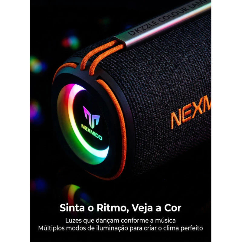 🎵 CAIXA DE SOM BLUETOOTH PORTÁTIL MD-B01 — SOM POTENTE + RGB + RESISTENTE À ÁGUA! 🔥